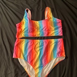 Torrid Rainbow Stripe Bikini
